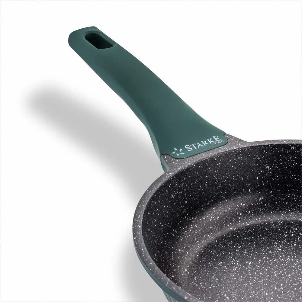 Starke Pro Marmurinių neprisvylančių keptuvių rinkinys 20 cm 24 cm 28 cm, lietas aliuminis, minkštos rankenos, tinka indukcijai, 3 dalių komplektas