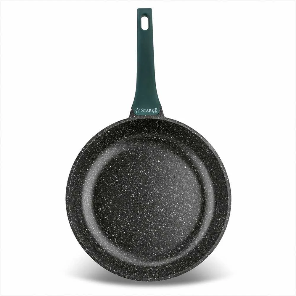 Starke Pro Marmurinių neprisvylančių keptuvių rinkinys 20 cm 24 cm 28 cm, lietas aliuminis, minkštos rankenos, tinka indukcijai, 3 dalių komplektas