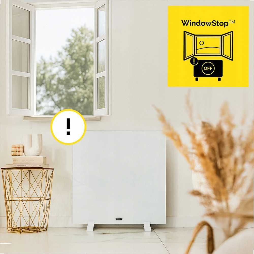 Stiklinis infraraudonųjų spindulių šildytuvas voniai 400W, WiFi išmanusis termostatas, sieninis arba pastatomas, infraraudonųjų spindulių vonios šildytuvas, stiklo skydo šildytuvas, išmanus šildymo prietaisas
