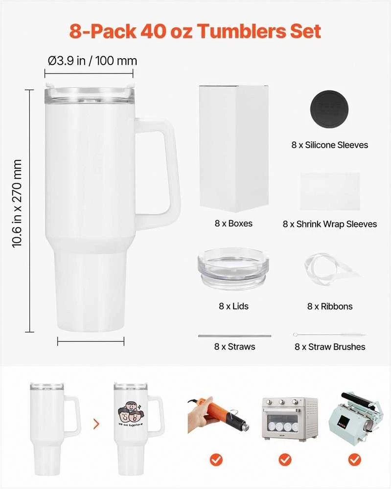 VEVOR Sublimaciniai termo puodeliai, 8 vnt., 1183 ml
