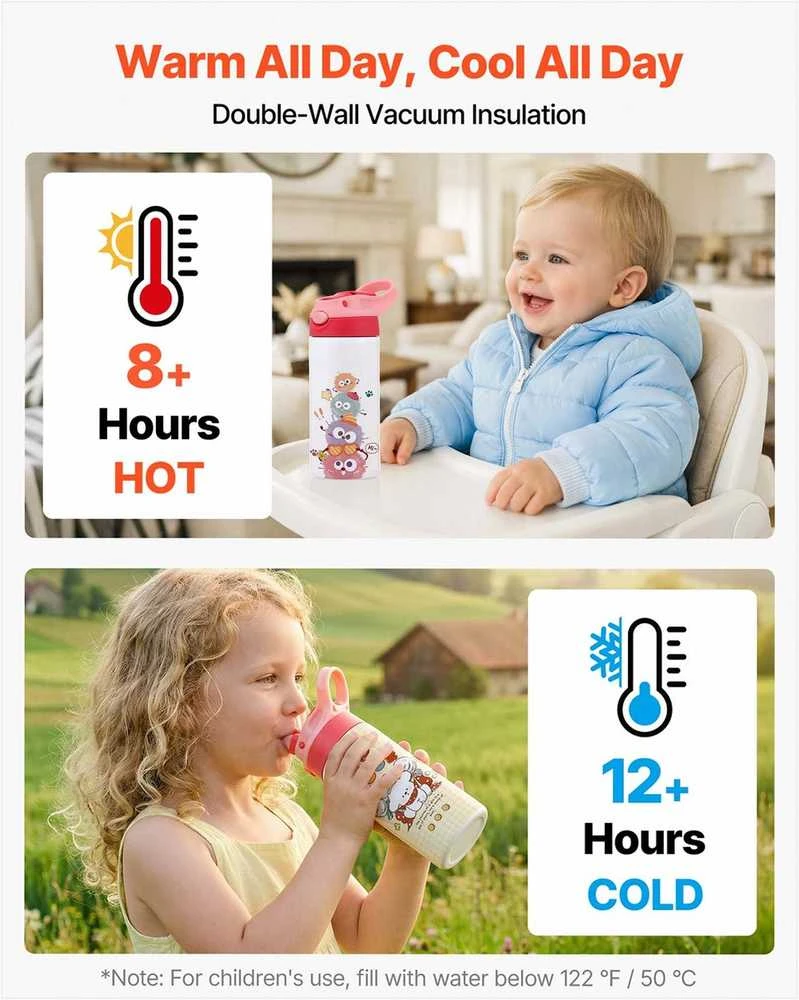 Sublimacinis puodelis 355 ml vaikiška gertuvė, dvigubų sienelių izoliuotas nerūdijantysis plienas, „pasidaryk pats“ personalizavimo rinkinys, 12 dalių vaikams pritaikytų puodelių komplektas
