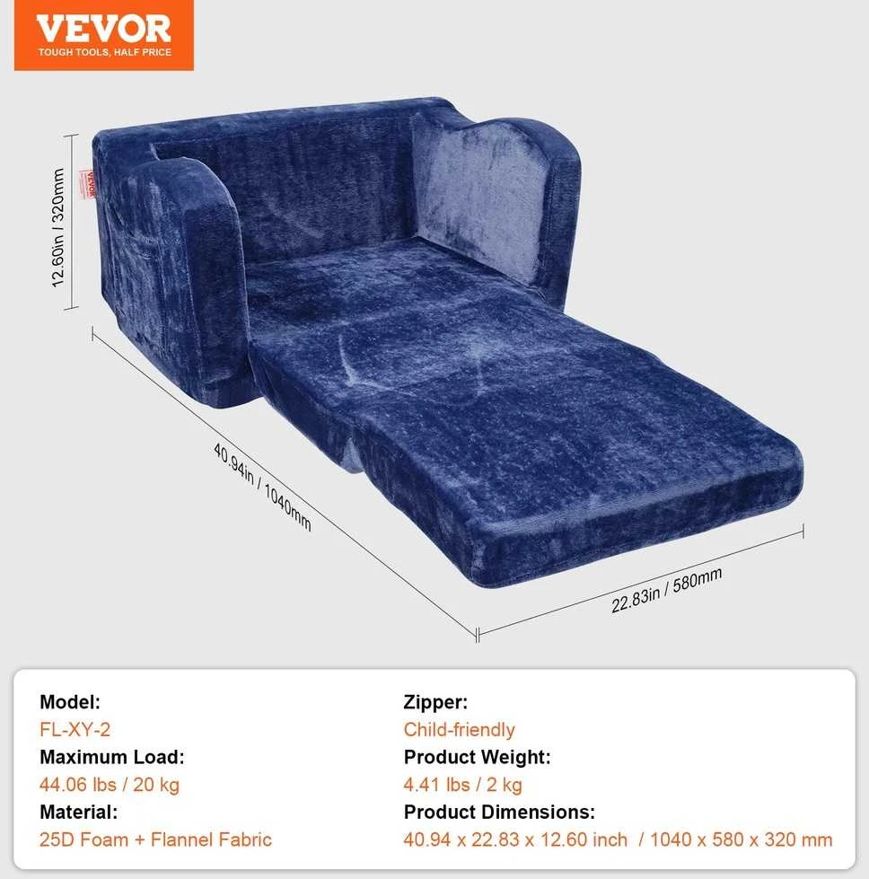 Sofa VEVOR Sulankstoma kūdikio kėdutė, minkšta, patogi, saugi