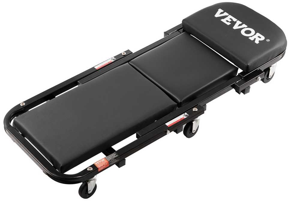Sulankstoma mechaniko garažo kėdė-čiužinys, kurios talpa 204.1kg, automobilinė kėdė-čiužinys, riedanti kėdė-čiužinys, mechaniko kėdė