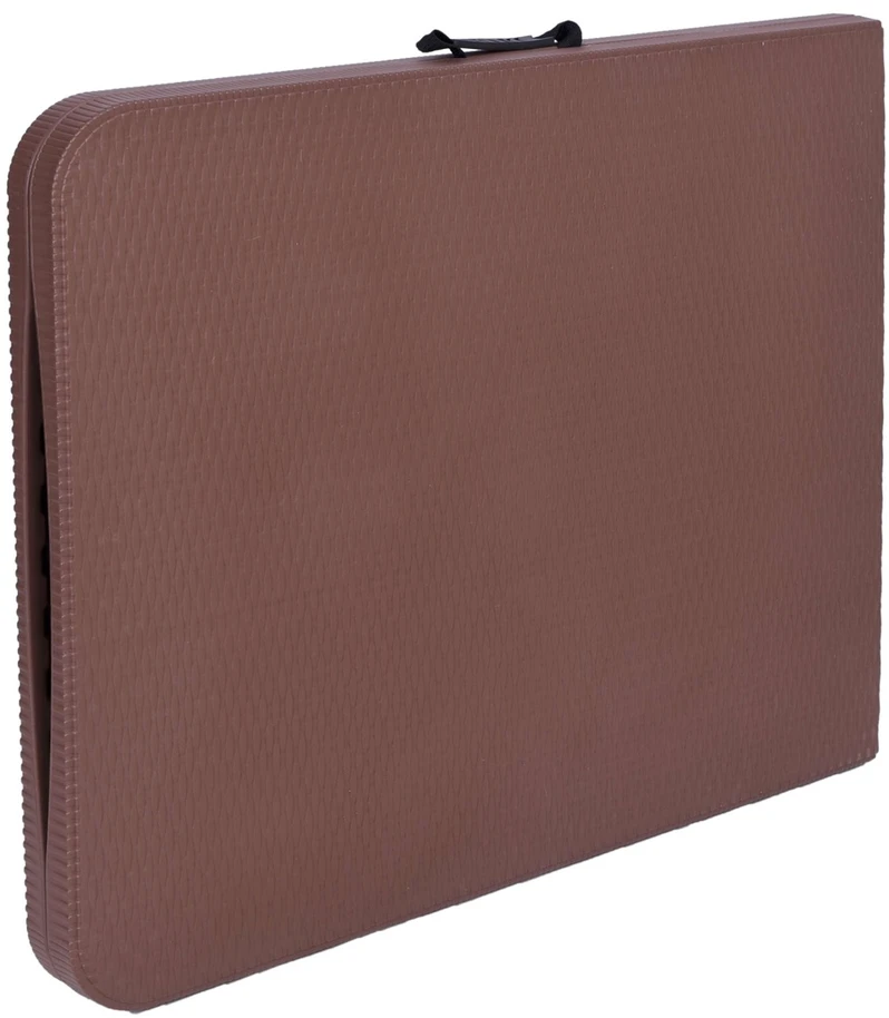 Sulankstomas banketinis stalas-lagaminas, rotango imitacija, 180x74x74.5 cm, rudas, furšetų, renginių stalas