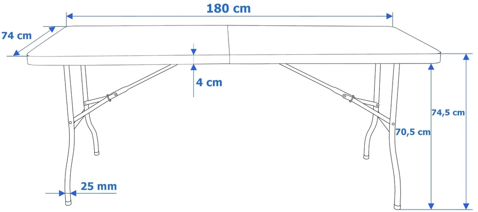 Sulankstomas banketinis stalas-lagaminas, 180 cm, juodas, imituojantis rotangą, furšetų stalas, renginių stalas