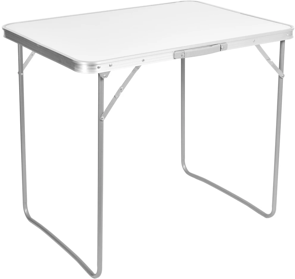 Sulankstomas kempingo stalas 80x60 cm, baltas, nešiojamas, lagaminas-stalas, iškylų stalas
