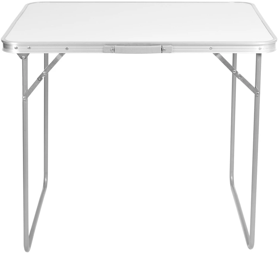 Sulankstomas kempingo stalas 80x60 cm, baltas, nešiojamas, lagaminas-stalas, iškylų stalas