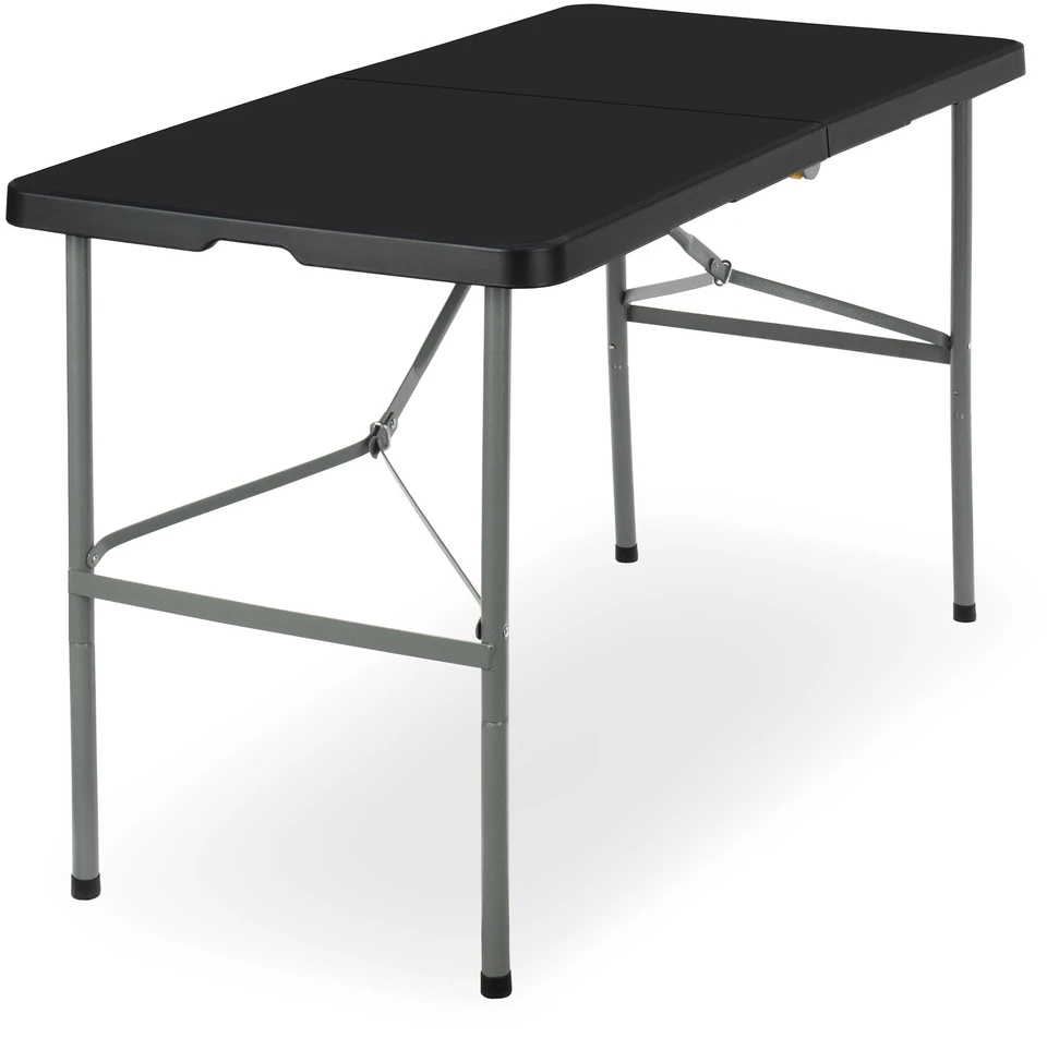 Sulankstomas stalas-lagaminas, 122 cm, juodas, neperšlampamas, renginiams, nešiojamas, piknikui, iškylai, lauko prekybai