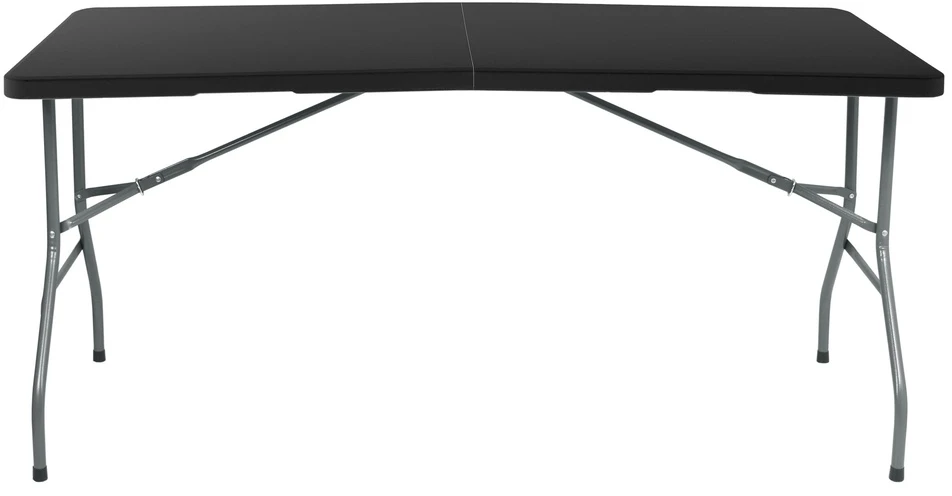 Sulankstomas stalas-lagaminas 152 cm, juodas, nešiojamas, iškylinis, renginiams, piknikams