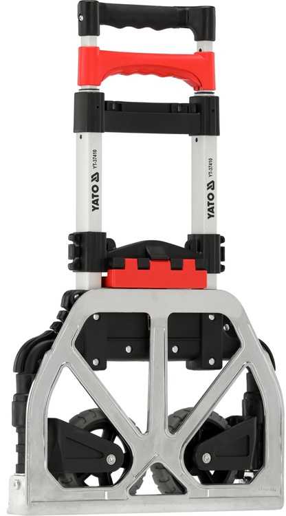 Sulankstomas vežimėlis sandėliui, lengvas, 60kg, aliuminio platforma, transportavimui