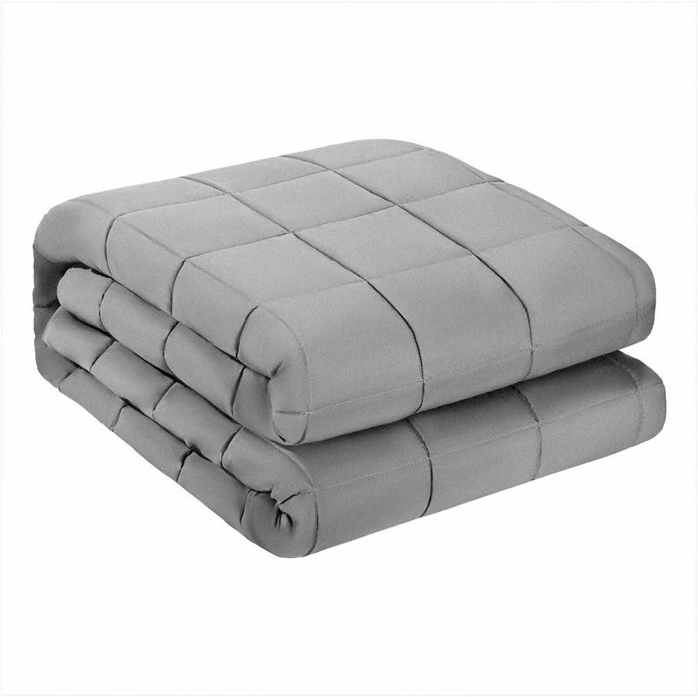 Sunki antklodė „king size“ dydžio, nerimui mažinti ir geresniam miegui, vėsinanti orui pralaidi sunki antklodė, 9,2kg pilka terapinė miego priemonė