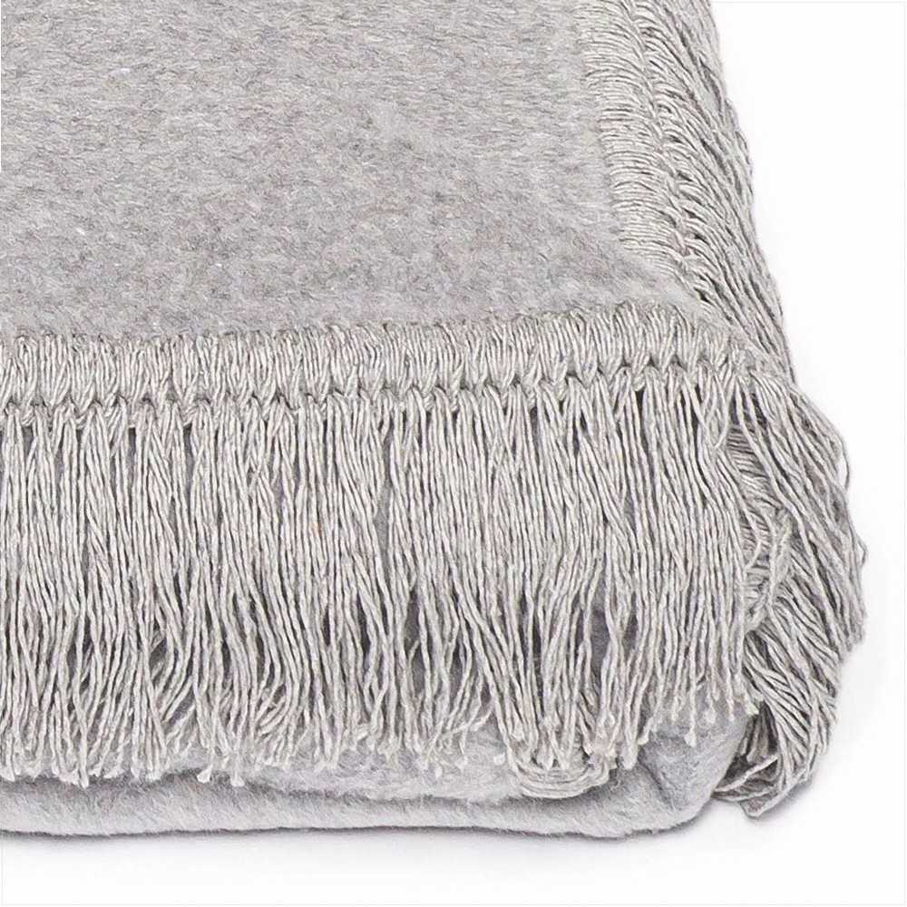 Šviesiai pilkas medvilninis akrilo pledas 150x200 cm, dvipusis užtiesalas su kutais, jaukus dekoratyvinis uždangalas sofai ir lovai, minkšta antklodė