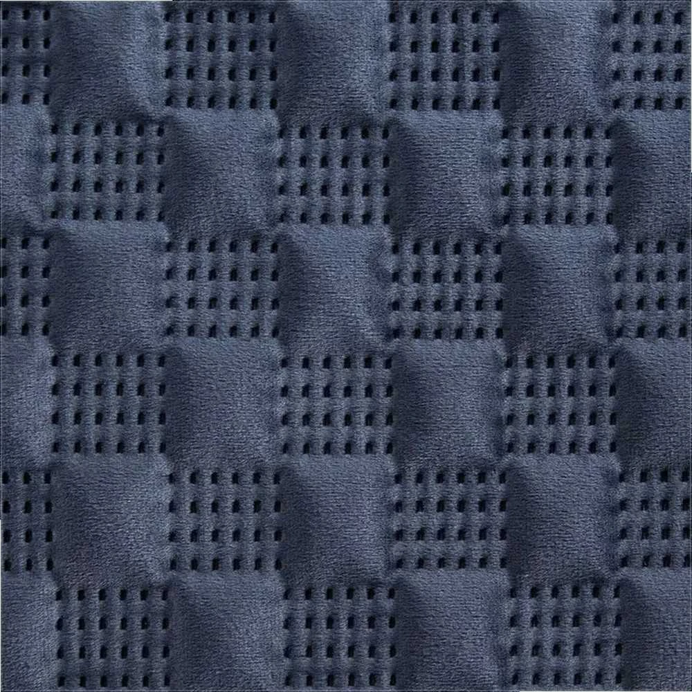 Eurofirany Tamsiai mėlynas aksominis pledas, 170x210 cm dekoratyvinė lovatiesė, minkštas miegamojo dekoras, dygsniuotas pledas, namų tekstilė Lovatiesė