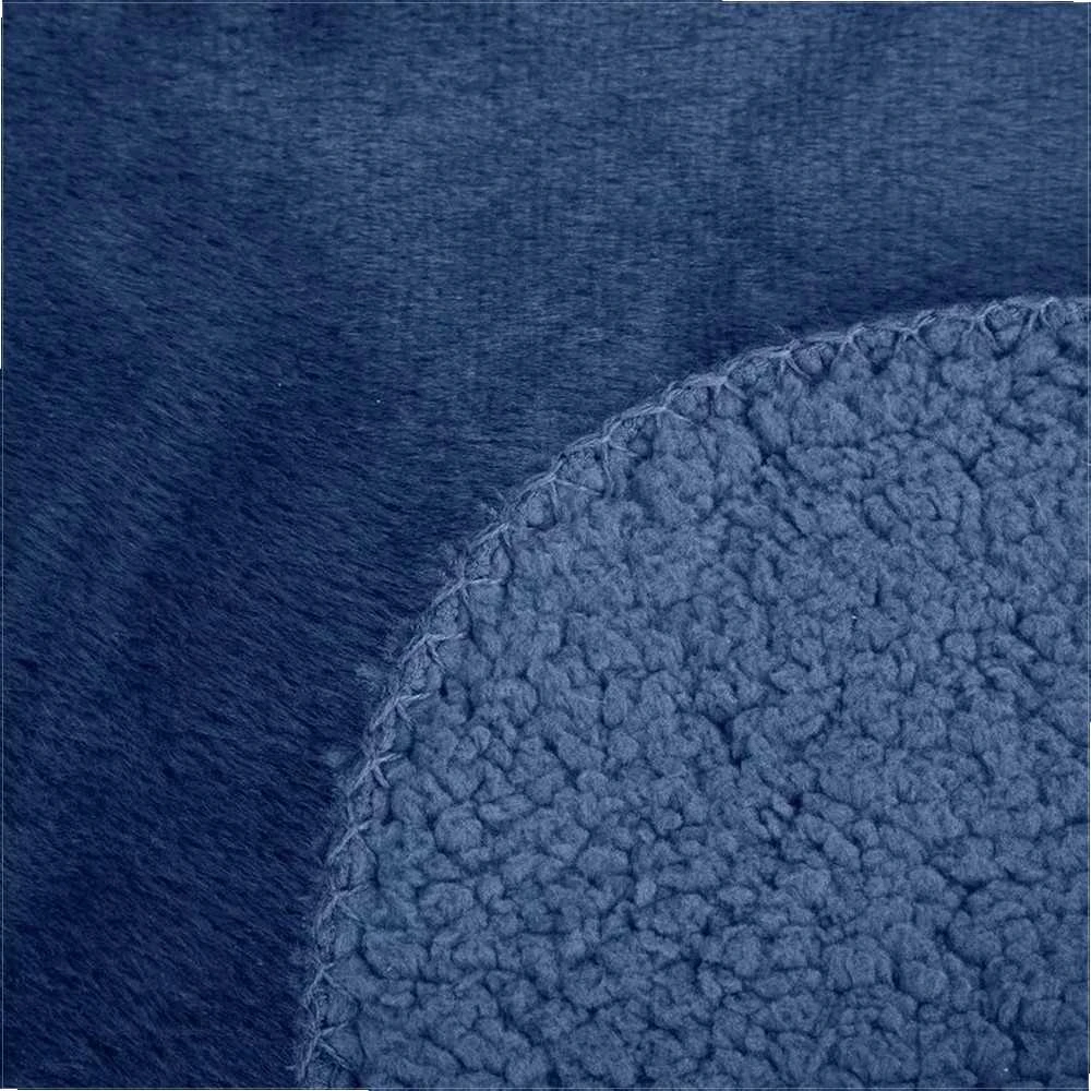 Eurofirany Tamsiai mėlynas dekoratyvinis pledas, 170x210 cm, minkštas pūkuotas pledas sofai, tamsiai mėlynas lovatiesė, tamsiai mėlynas užklotas Lovatiesė