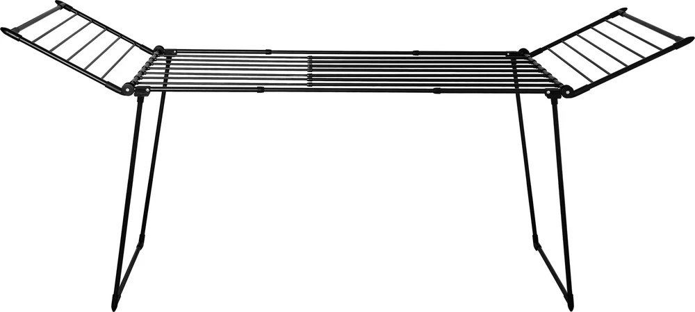 Teleskopinė rūbų džiovyklė, plieninė, 27 m, juoda, skalbinių džiovyklė, drabužių džiovyklė, balkono džiovyklė