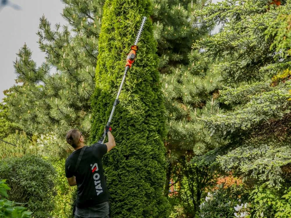 Teleskopinės gyvatvorių žirklės, 600 W, 51 cm pjovimo ilgis, prailginamos gyvatvorių žirklės, elektrinės gyvatvorių žirklės