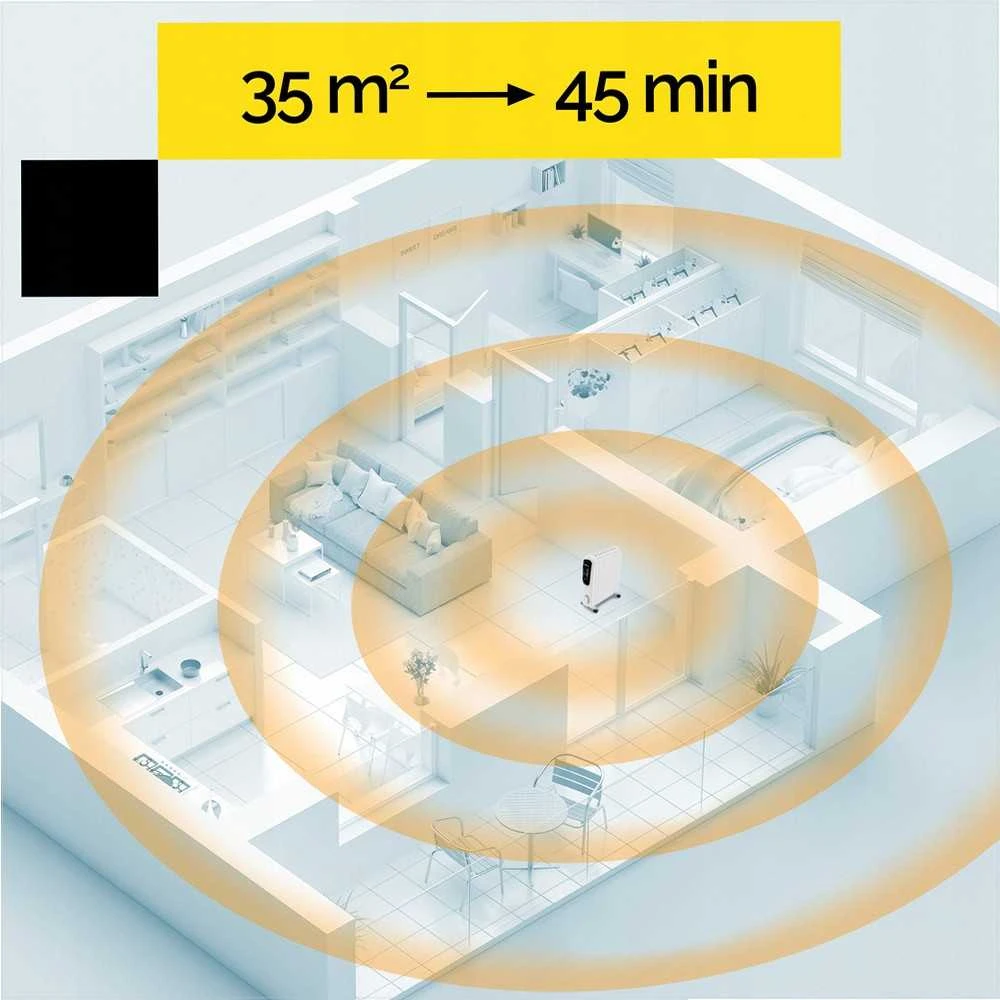 Tepalinis radiatorius 2500W su Wi-Fi ir laikmačiu, 10 sekcijų, taupantis energiją, tylus veikimas, tepalinis šildytuvas 2500W, Wi-Fi radiatorius, ekonomiškas šildymas