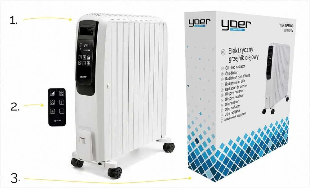 Tepalinis radiatorius 2500W su Wi-Fi ir laikmačiu, 10 sekcijų, taupantis energiją, tylus veikimas, tepalinis šildytuvas 2500W, Wi-Fi radiatorius, ekonomiškas šildymas