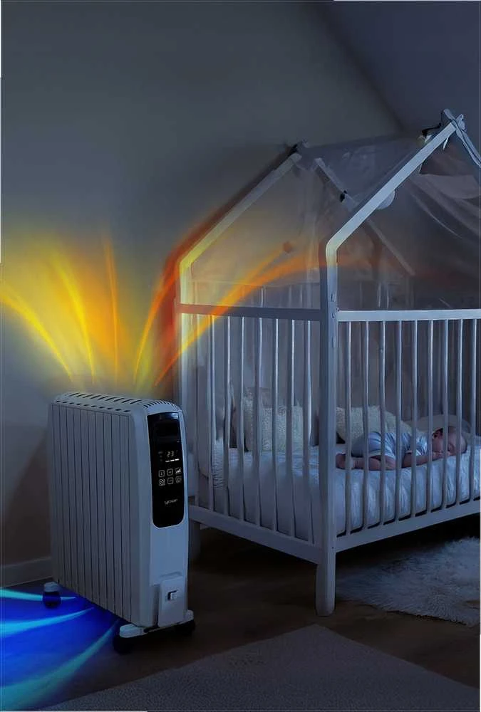 Tepalinis radiatorius 2500W su Wi-Fi ir laikmačiu, 10 sekcijų, taupantis energiją, tylus veikimas, tepalinis šildytuvas 2500W, Wi-Fi radiatorius, ekonomiškas šildymas