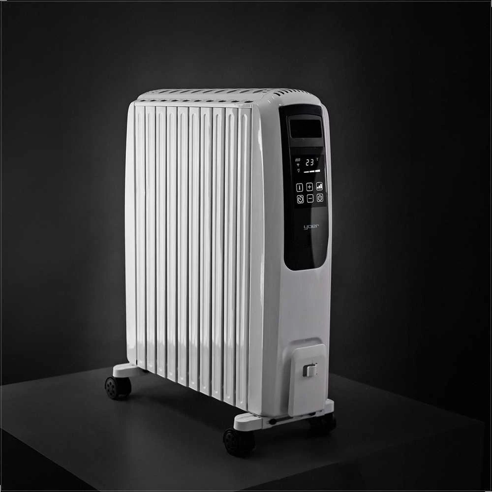 Tepalinis radiatorius 2500W su Wi-Fi ir laikmačiu, 10 sekcijų, taupantis energiją, tylus veikimas, tepalinis šildytuvas 2500W, Wi-Fi radiatorius, ekonomiškas šildymas