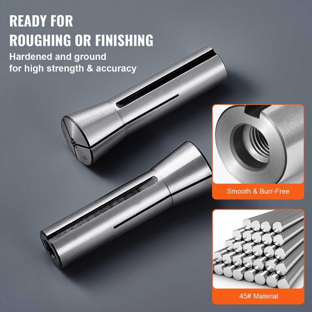 Tikslus R8 įvorių rinkinys frezavimo staklėms, fiksavimo diapazonas 1/8"-7/8", 13 dalių įvorių griebtuvo rinkinys, R8 įvorių griebtuvas, frezavimo įvorių rinkinys