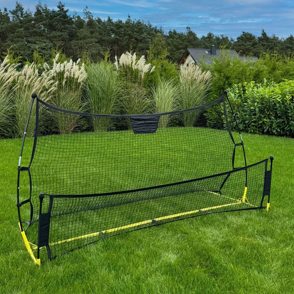 Treniruočių futbolo vartai 2in1, tvirti, tikslūs, lengvas surinkimas, juodi/geltoni, mini futbolo vartai, nešiojami
