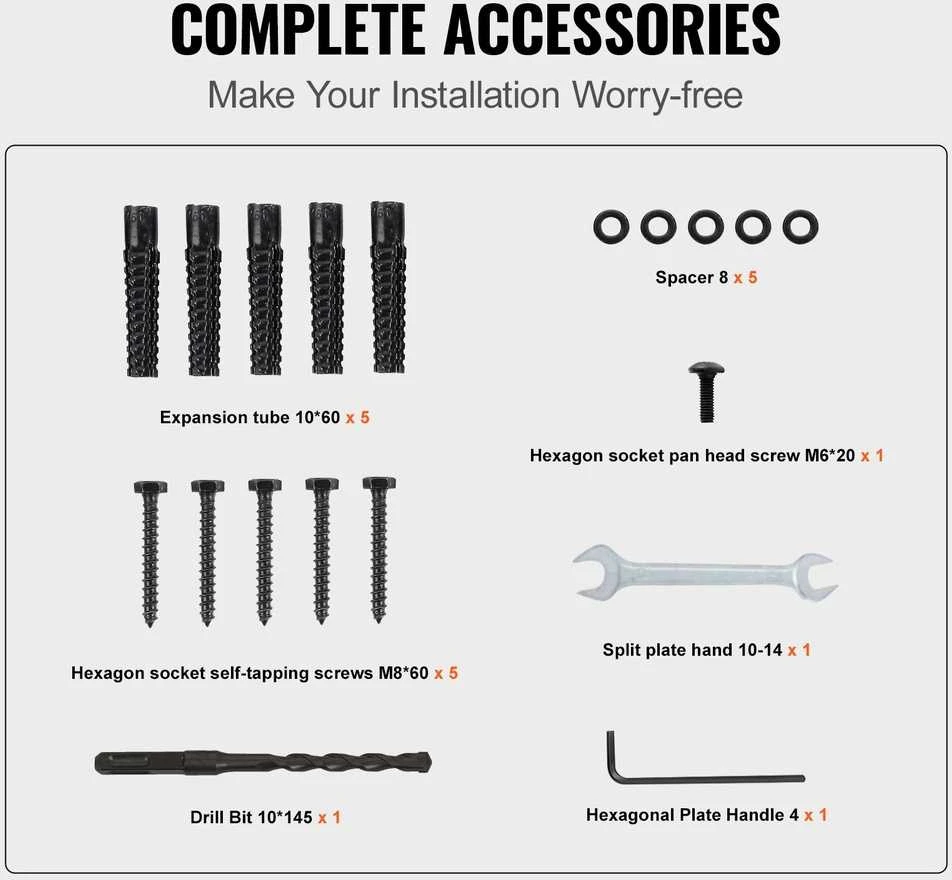 VEVOR Turėklai, laiptams, metaliniai, juodi, kaltinė geležis, 2-3 laipteliai
