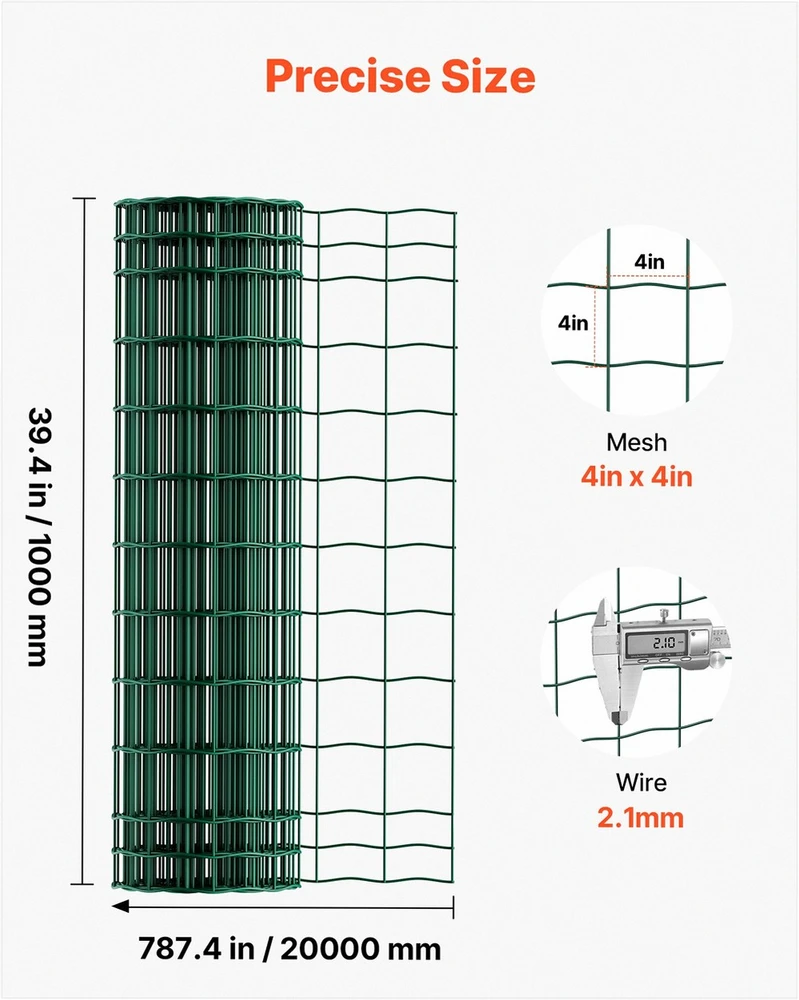 VEVOR Galvanizuota vielinė tvora gyvuliams, 1x20m