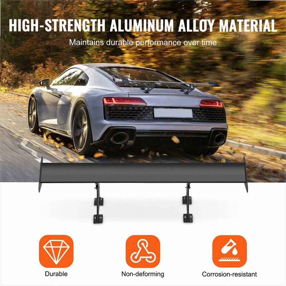 Universalus galinis spoileris sedanams ir kupė, reguliuojamas GT stiliaus bagažinės sparnas, matinis juodas aerodinaminis automobilio spoileris, reguliuojamas galinis sparnas, GT stiliaus spoileris, universalus automobilio spoileris