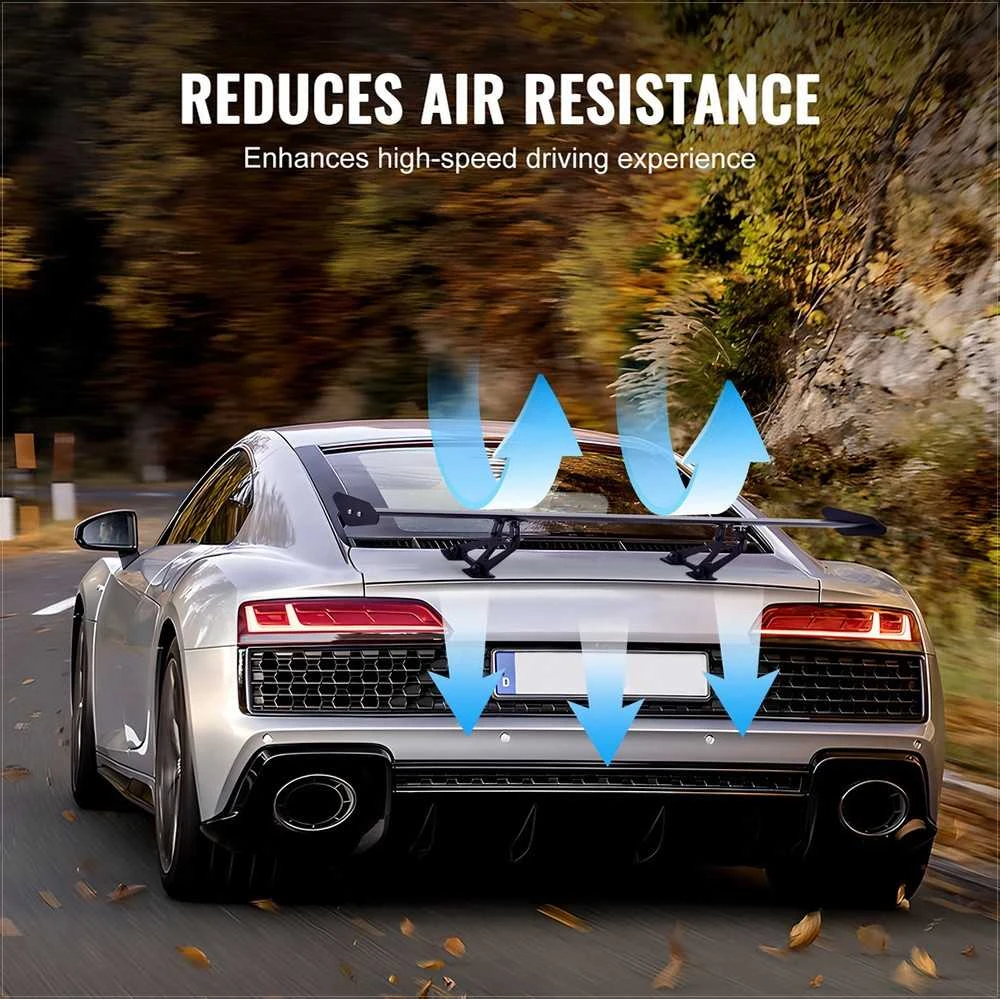 Universalus galinis spoileris sedanams ir kupė, reguliuojamas GT stiliaus bagažinės sparnas, matinis juodas aerodinaminis automobilio spoileris, reguliuojamas galinis sparnas, GT stiliaus spoileris, universalus automobilio spoileris