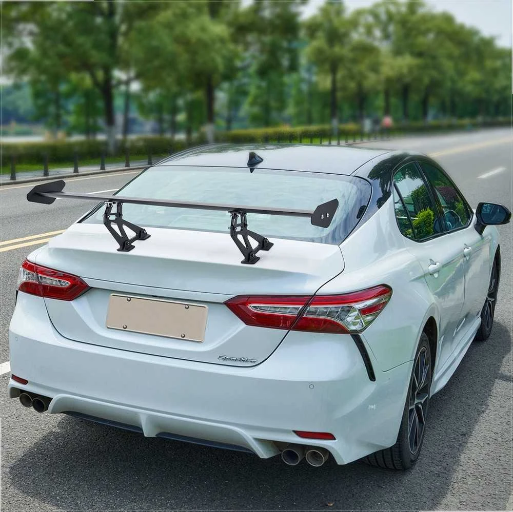 Universalus galinis spoileris sedanams ir kupė, reguliuojamas GT stiliaus bagažinės sparnas, matinis juodas aerodinaminis automobilio spoileris, reguliuojamas galinis sparnas, GT stiliaus spoileris, universalus automobilio spoileris