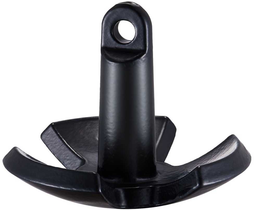 Upės inkaras valtims, 5.4kg ketaus inkaras, juodas vinilu dengtas inkaras, valties inkaras upėms ir ežerams, grybo formos inkaras, valties inkaras baidarėms