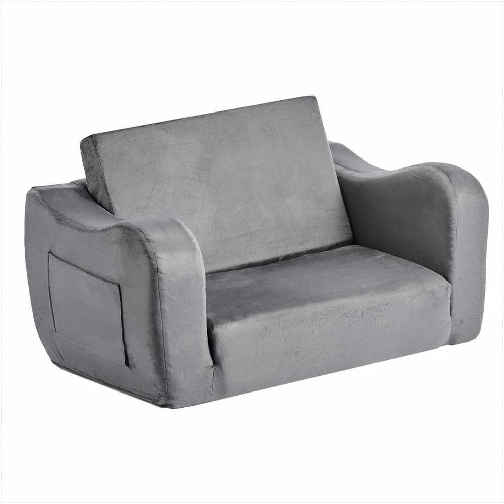 Vaikiška sulankstoma sofa žaidimams ir poilsiui, ypač plati sėdynė, minkšti porankiai, transformuojama sofa mažiems vaikams, vaikiškas poilsio krėslas