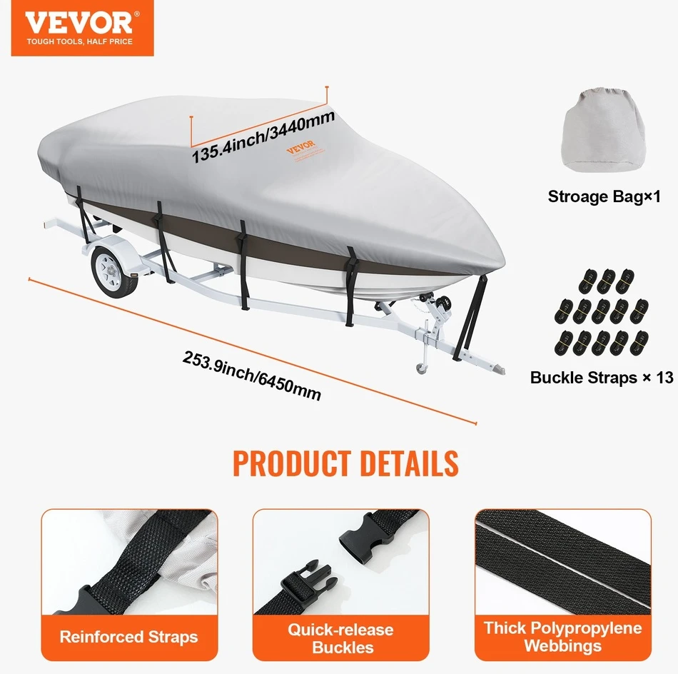 VEVOR Valties uždanga 5180-5790 mm su variklio dangčiu