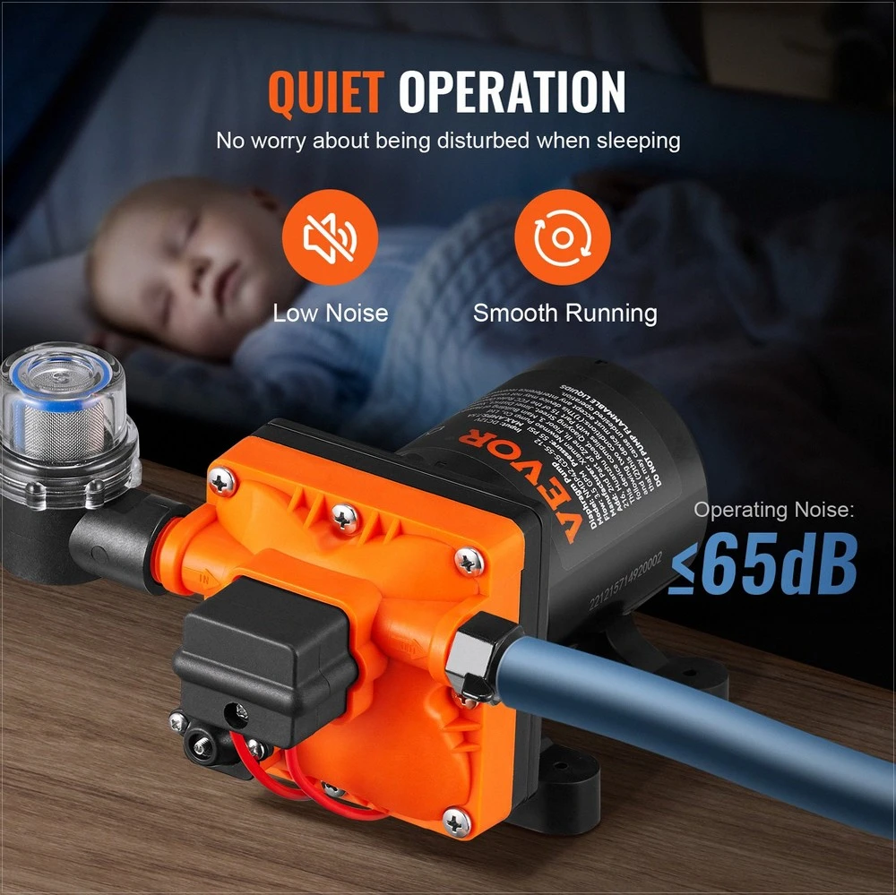 VEVOR Vandens diafragminis siurblys, 13,25 litro, 55 PSI (40-80 PSI)
