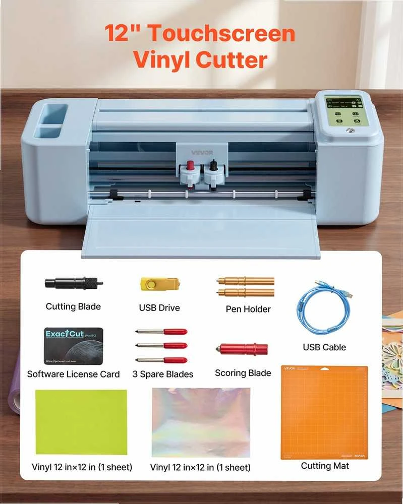 Vinilo pjaustymo mašina 305 mm jutiklinis ekranas, individualiems rankdarbiams atvirukams dekorui, daugelio formatų dizaino pjaustyklė, kompaktiška stalinė pjaustyklė