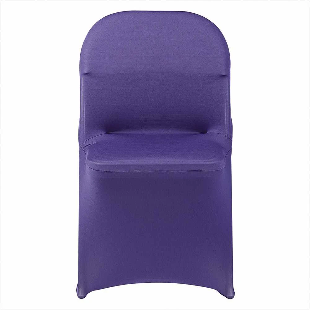 Violetiniai tamprūs spandekso kėdžių užvalkalai vestuvinėms ir banketinėms kėdėms, 50 vnt. komplektas, didelio elastingumo, daugkartinio naudojimo, violetiniai kėdžių užvalkalai, banketinių kėdžių užvalkalai, renginių kėdžių apsaugos