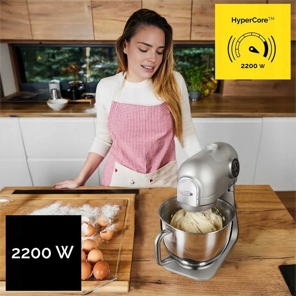 Virtuvinis kombainas Planetinis virtuvės kombainas 2200W, daugiafunkcis maisto smulkintuvas su 7 greičiais, 5.5L dubuo, 39 priedai, planetinis mikseris, virtuvės robotas 2200W, tešlos minkytuvas