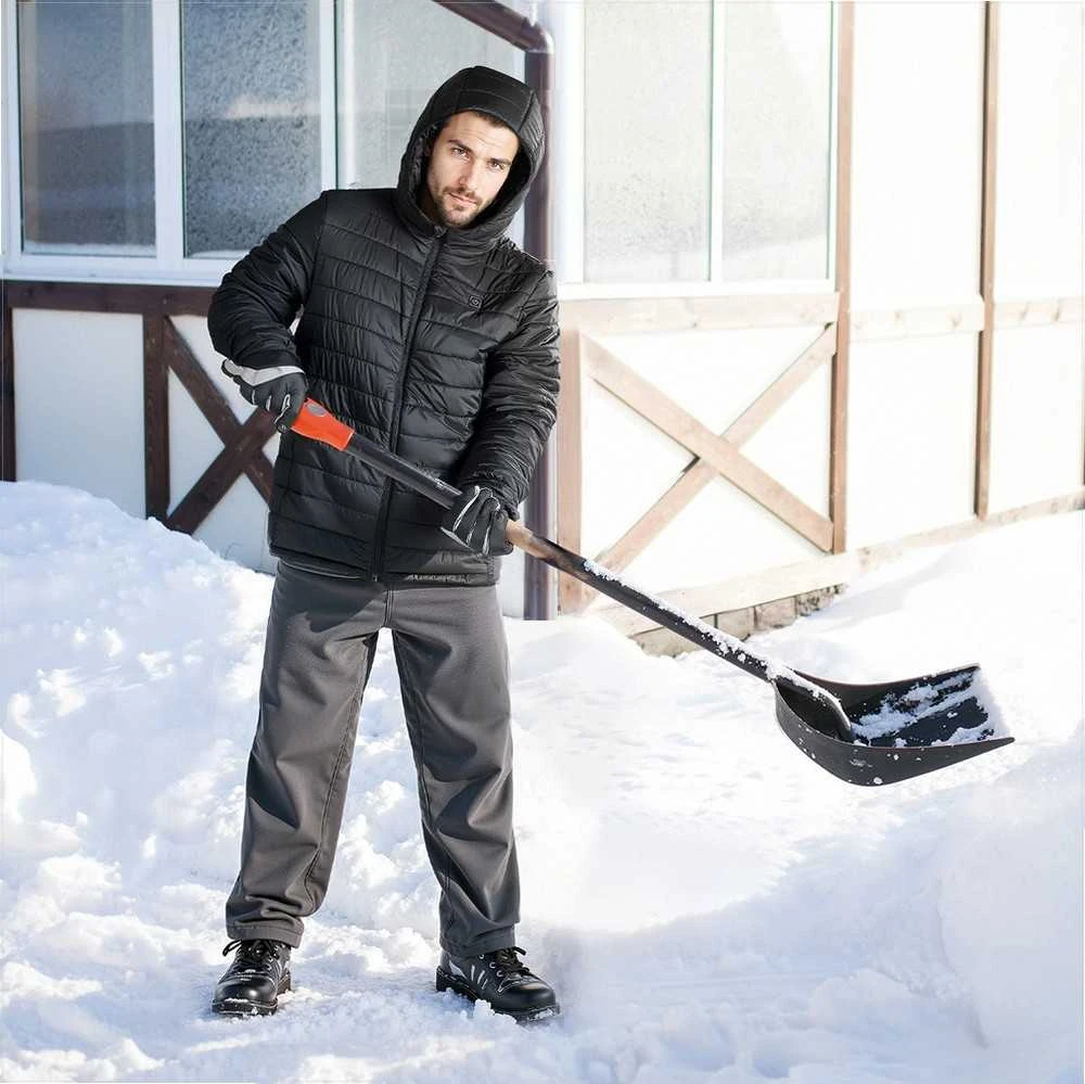Vyriška šildoma striukė, soft shell lauko darbo paltas su anglies pluošto šildymu, 6 zonos 3 nustatymai, vandeniui atspari vėjui nepralaidi žieminė striukė