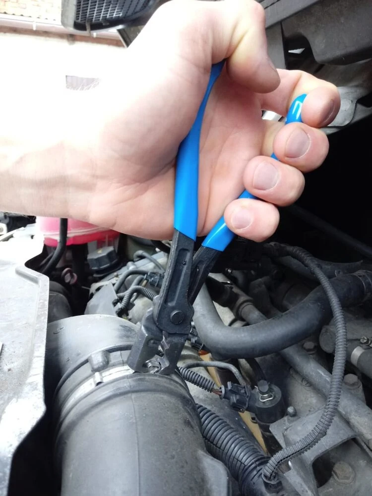 Žarnų spaustukų replių rinkinys, automobiliams ir dirbtuvėms, sukamieji žandikauliai, trosu valdomos replės, 18-54 mm žarnų spaustukų nuėmimo įrankis
