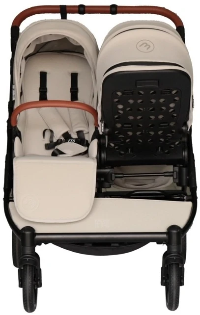 Baby Monsters „Easy Twin 5“ gondola su lietaus uždangos komplektu – akmens masės
