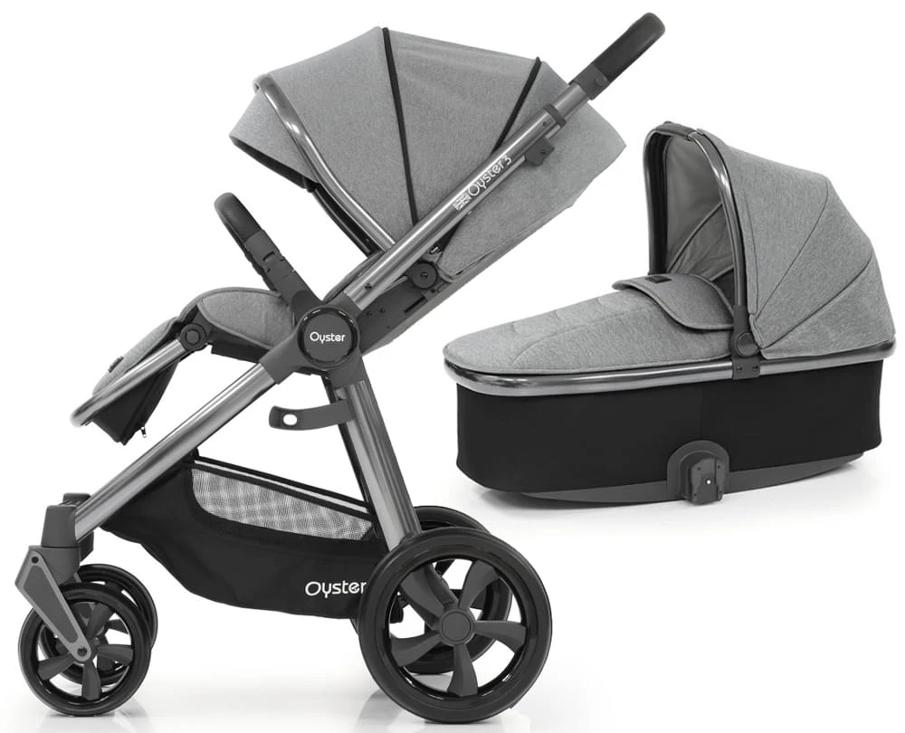 BabyStyle Oyster 3 stilingas vaikiškas vežimėlis | Pilkos spalvos "Moon Light Grey"