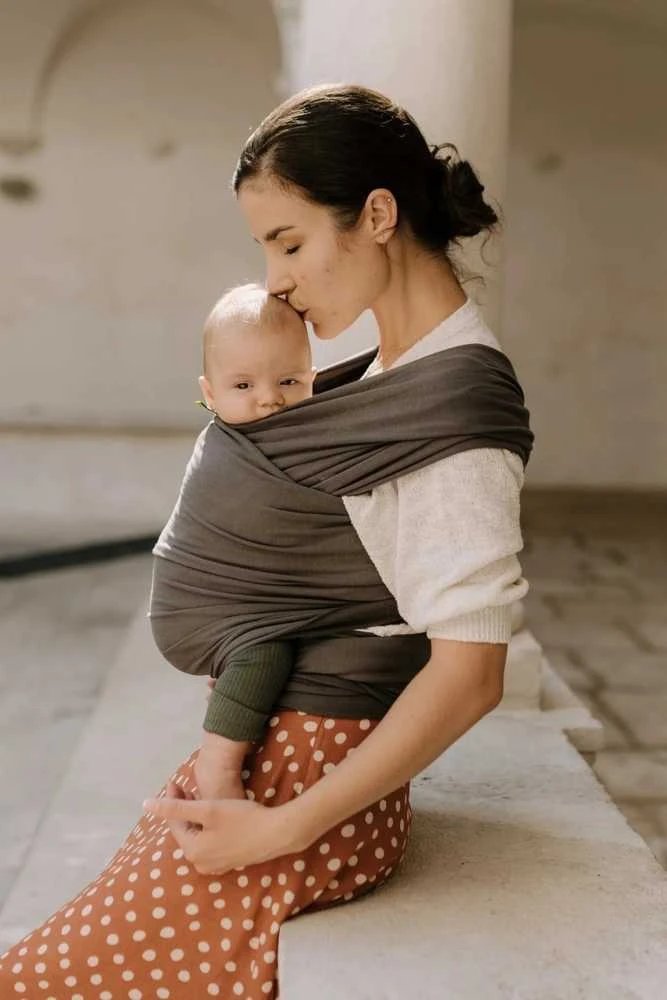 Chusta do noszenia dziecka BOBA Wrap - Dark Pilkas / Ciemny Pilka