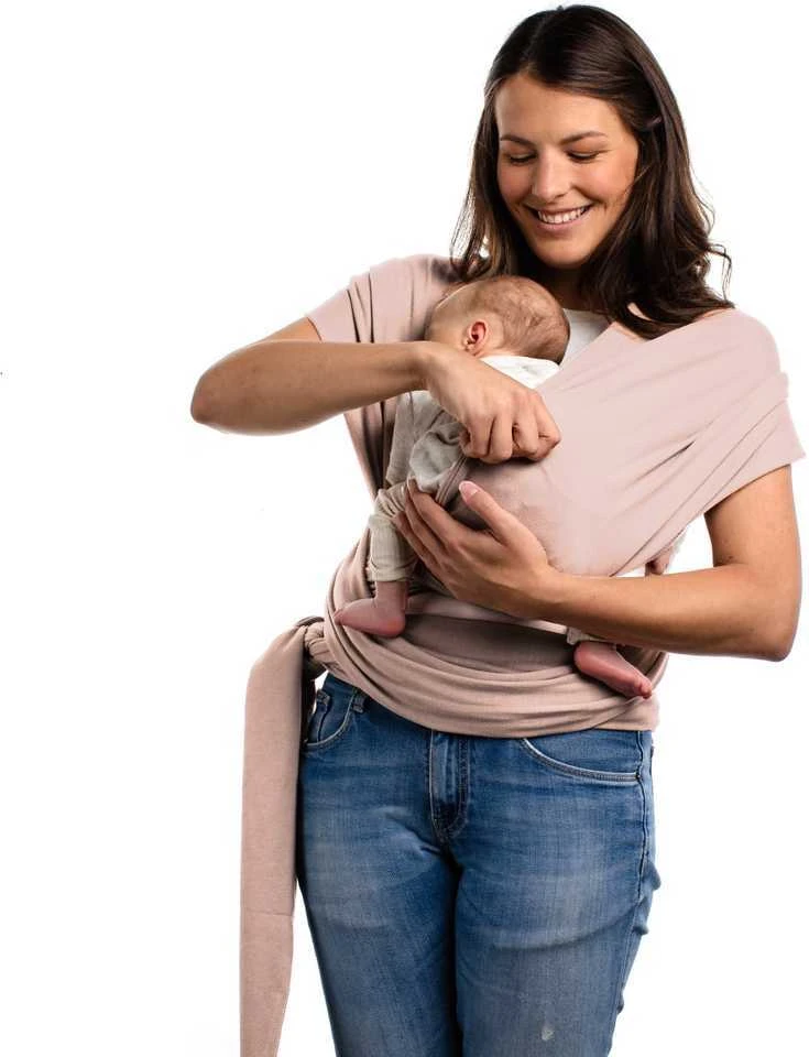 Boba Nosida nešynė kūdikiui nešioti BOBA Wrap – Serenity Bloom / Šviesiai rožinė
