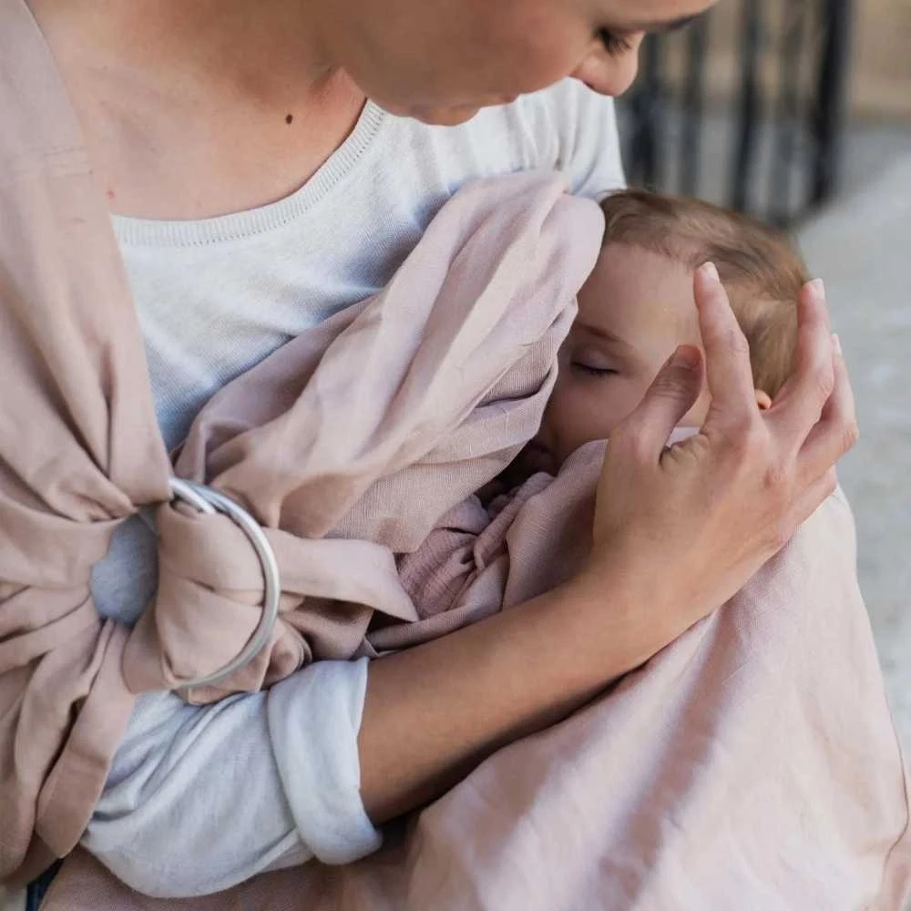 Boba Nosida BOBA Ring Sling, Peony Rožinė