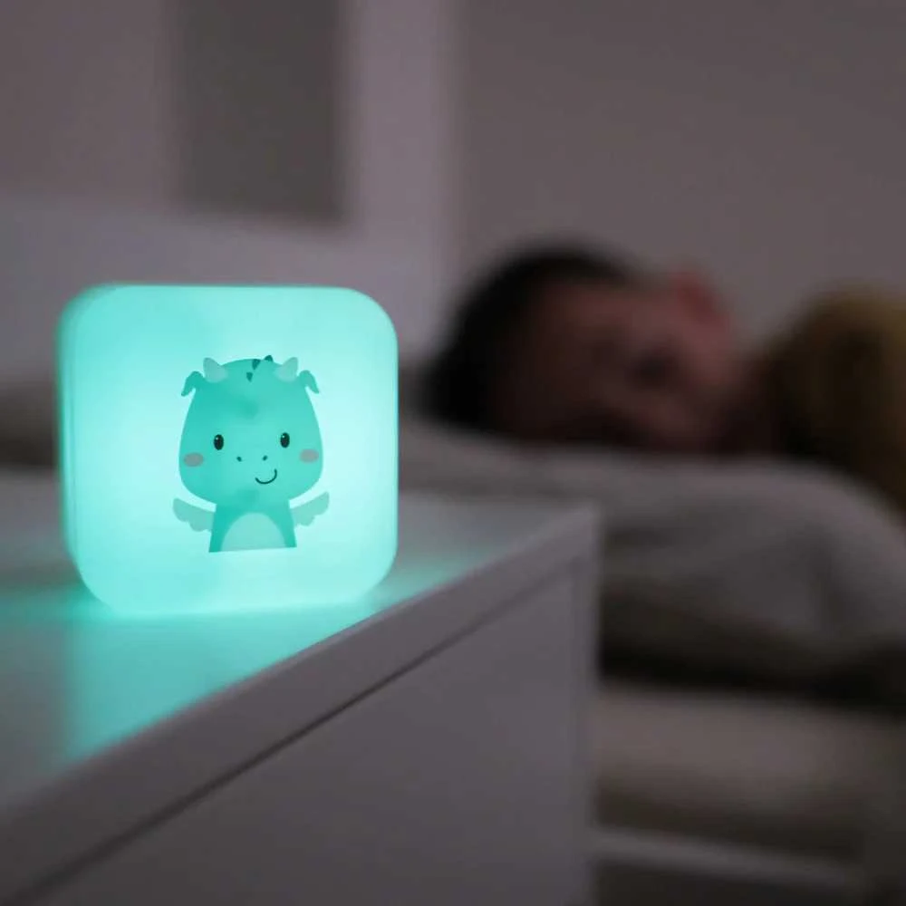 Nešiojama naktinė lemputė „Cloud B Cube B™“ – šviečiantis kubas – drakono formos