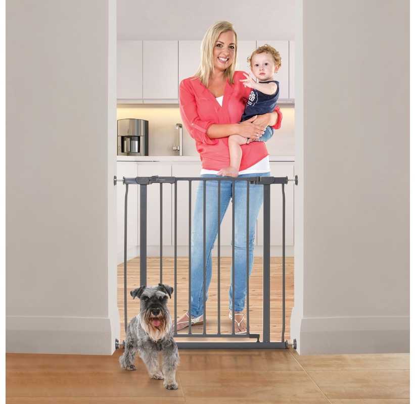 Dreambaby AVA Gate šunų apsaugos varteliai (plotis: 75–81 cm x aukštis: 76) – pilki