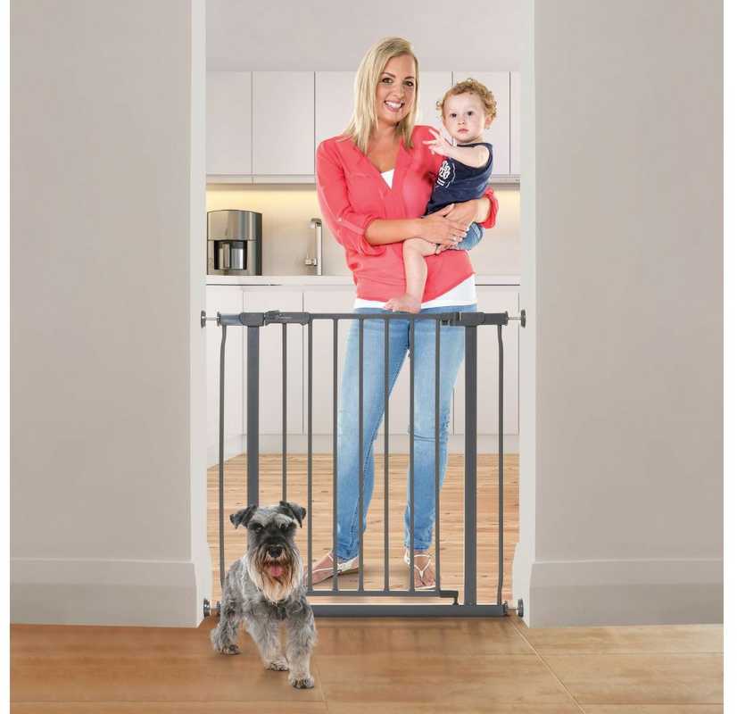 Dreambaby AVA Gate šunų apsaugos varteliai (plotis: 75–81 cm x aukštis: 76) – pilki