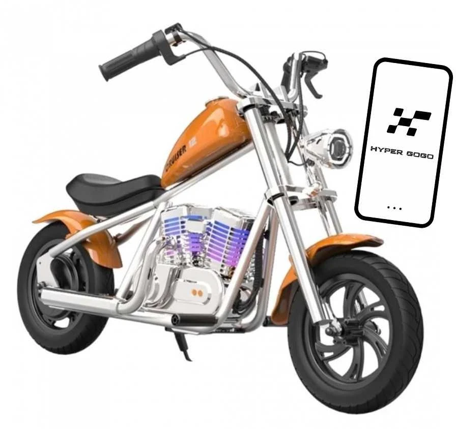 Hyper Gogo Cruiser 12 Plus Motocykl elektrinis su aplikacją - oranžinė