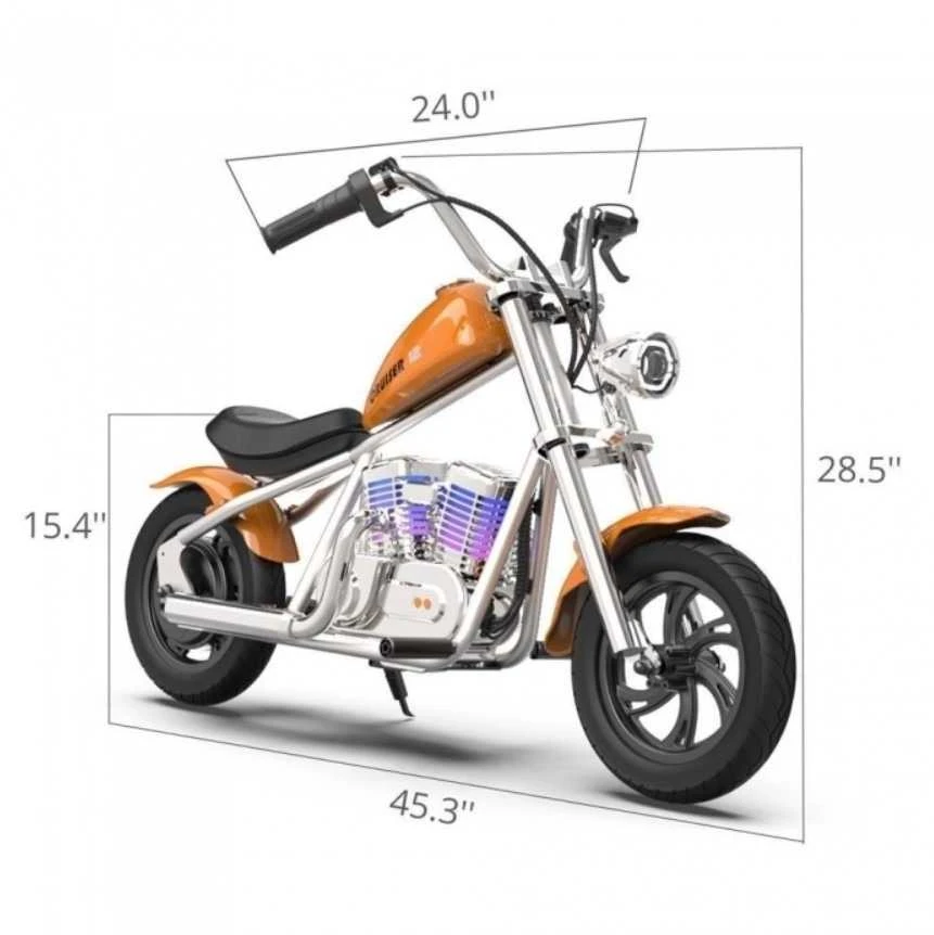 Hyper Gogo Cruiser 12 Plus Motocykl elektrinis su aplikacją - oranžinė